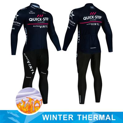 Conjunto de maillot de ciclismo térmico de invierno de QUICK STEP, ropa de ciclismo para mantener el calor, ropa para bicicleta de montaña