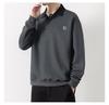 Herren Schwergewicht V-Ausschnitt Langarm Baumwoll-Hoodie Top