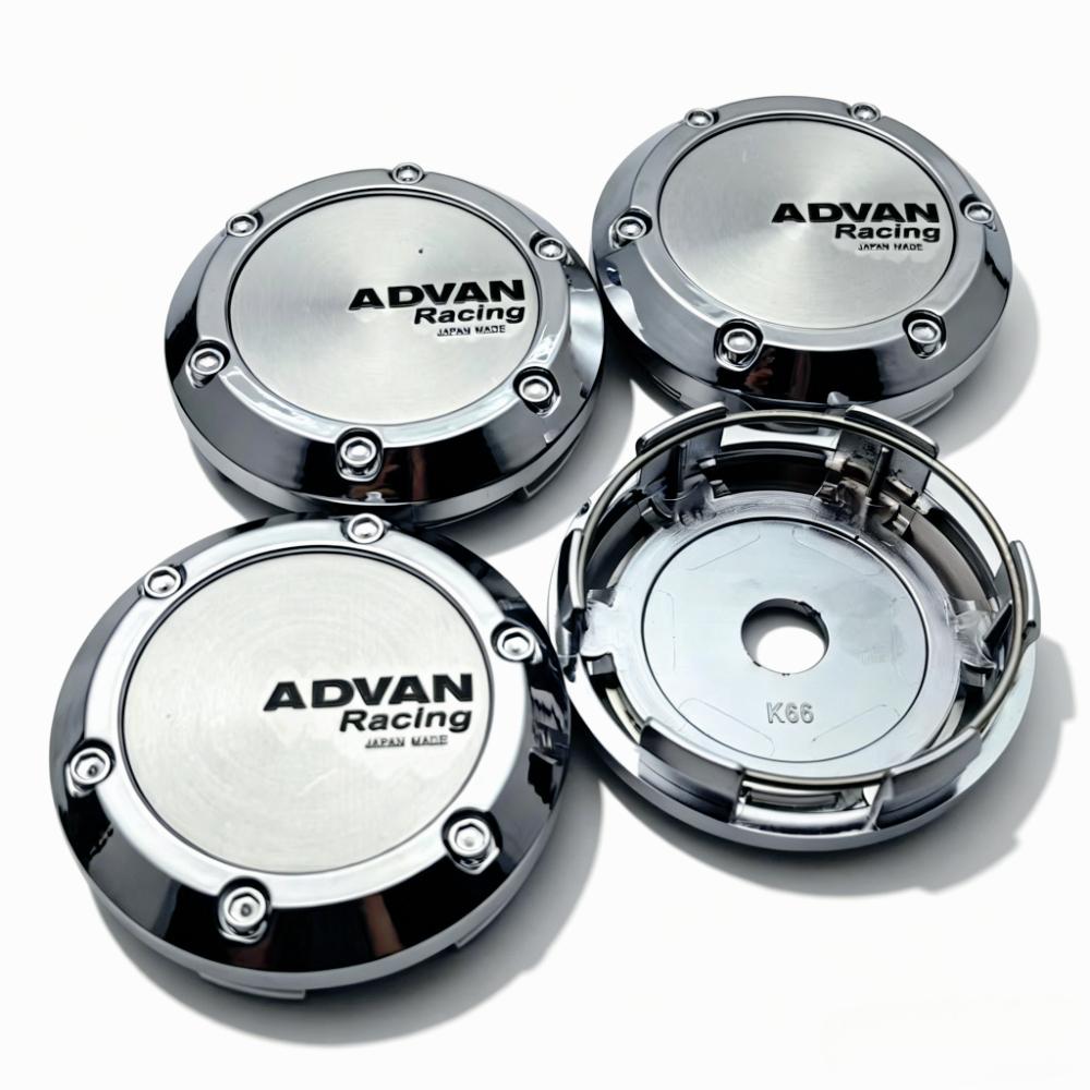 4pcs Advan Racing Logo Badge Emblem Car Wheel Center Caps 66MM Clips 62MM Wheels Hub Cap Rim Hubcaps Dust Cover Car Accessories