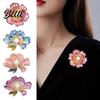 Long-lasting Brooch Women Sparkling Rhinestones Imitation Pearl Flower Shape Lapel