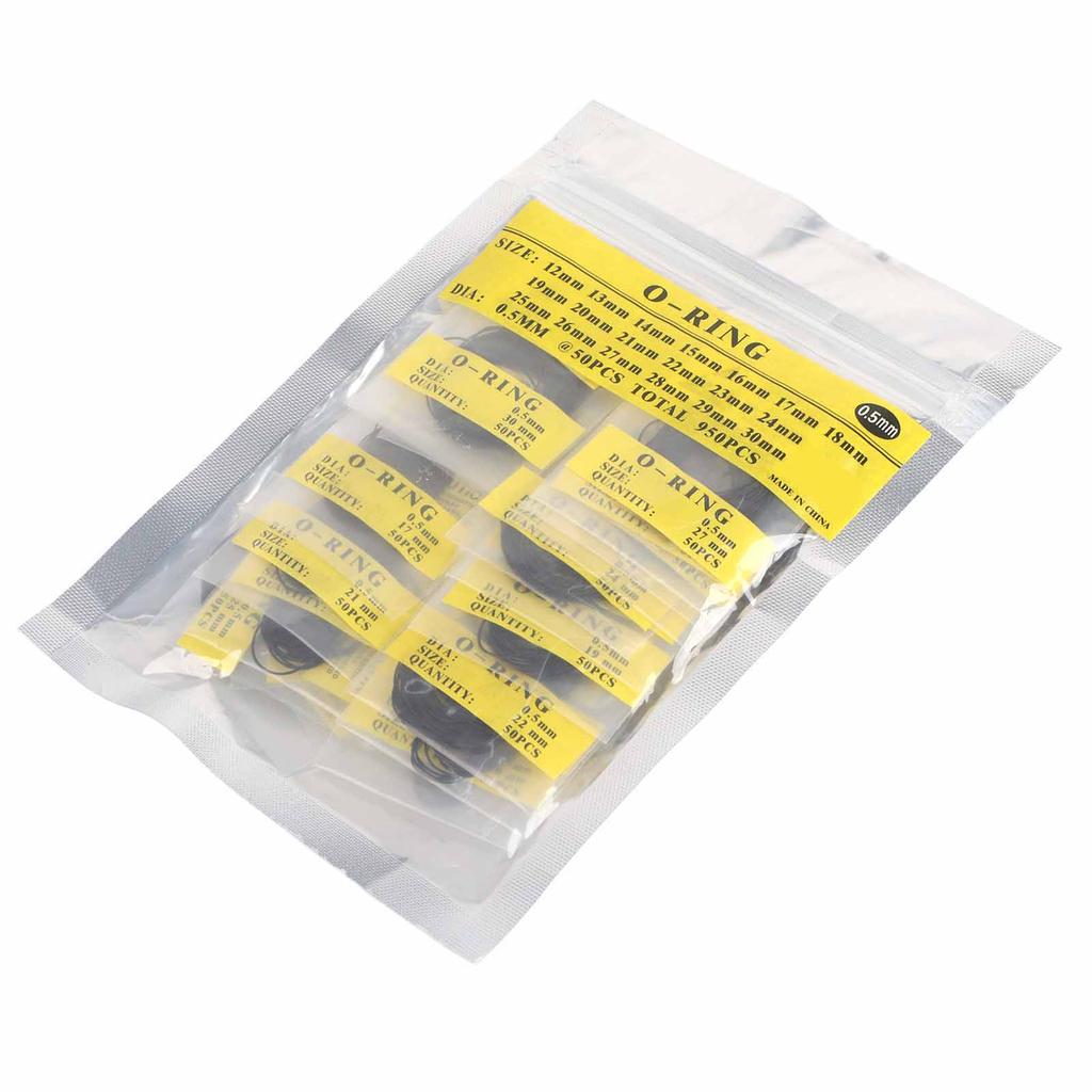 950pcs Set 0.5 0.6 0.7mm 12mm30mm Universal Rubber O Ring Watch Back Cover Seal Gaskets