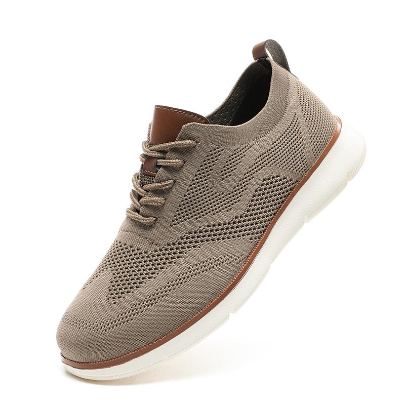 Fashion Retro Style Men's Casual Shoes Lightweight Knitted Walking Shoes Breathable Mesh Outdoor Traveling Flat Shoes