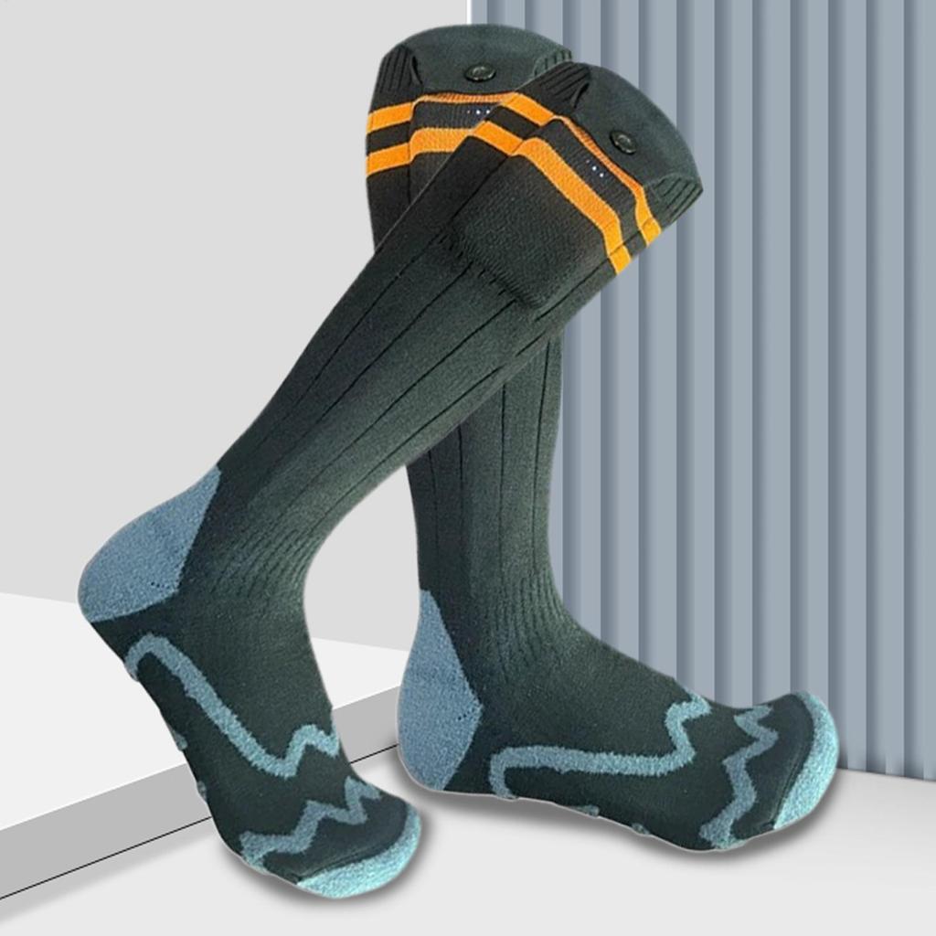 USB Heated Socks with 4 Heating Levels, Electric Foot Warmer for Men & Women in Skiing, Hiking & Winter Work
