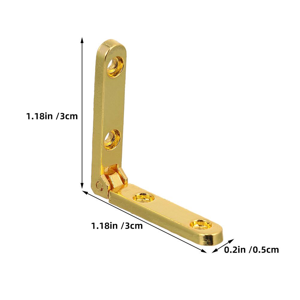 12Pcs Zinc Alloy 90 Degree Hinges for Wooden Box Chest Small Decorative Jewelry Box Cabinet Hardware Miniature Furniture Hinges