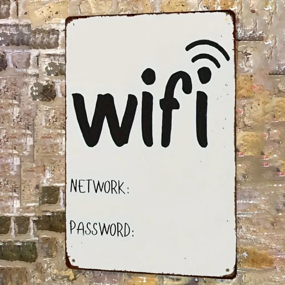 

Винтажная деревенская металлическая настенная табличка - Декор сети WiFi и пароля, Железное искусство для дома, офиса, кафе и гаража, Подходит для помещений/ 20x30cm（7.8x11.8inch）