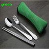 Travel Outdoor 3PC Stainless Steel Fork Spoon Chopsticks Cutlery Set Portable Camping Bag Picnic