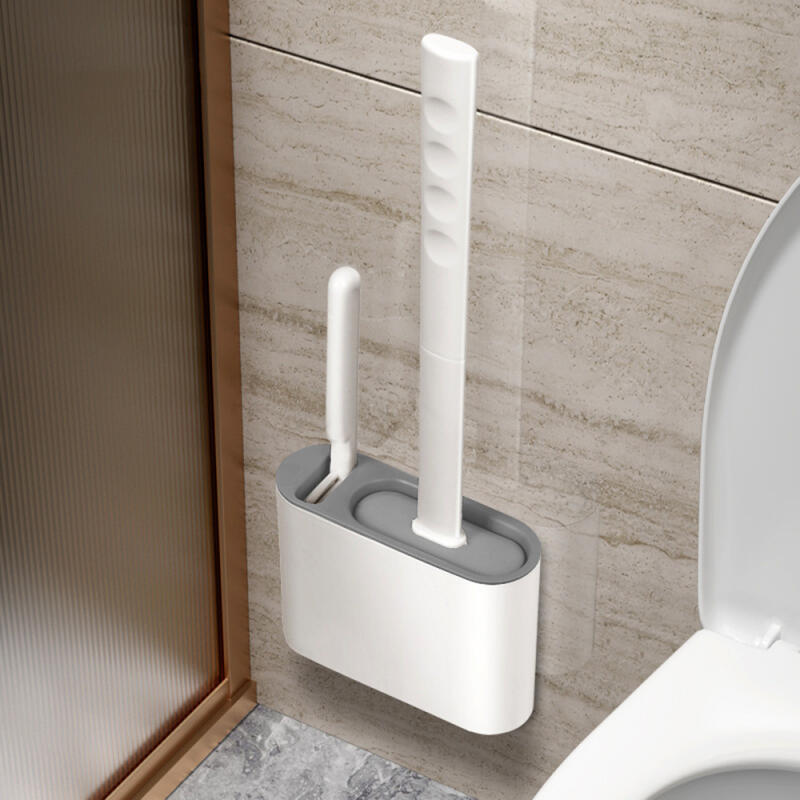 Attachable Silicone Toilet Cleaning Brush Set Silicone toilet cleaning brush set