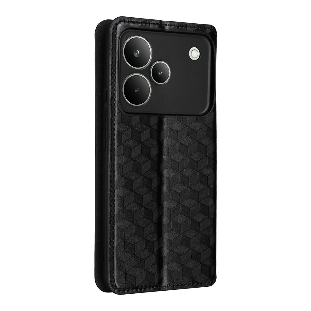 For Realme P4 Pro 5G Case Wallet Rhombus Imprinted Leather Phone Cover