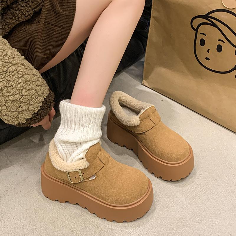 2025 Flats Platform Women Fur Snow Boots Warm Cotton Shoes 2025 Winter Trend Boots Casual Sneaker Sport Walking