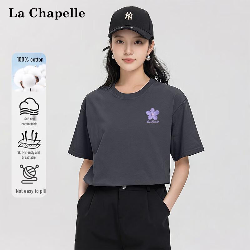 La Chapelle Women s Relaxed Fit Floral Print Cotton T-Shirt S