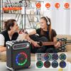 JYX Speaker Set with Loudspeaker, 2 Wireless Microphones, Bluetooth 5.0 Compatible, Enhanced Bass and Treble, Rechargeable, Portable, Ideal for Home