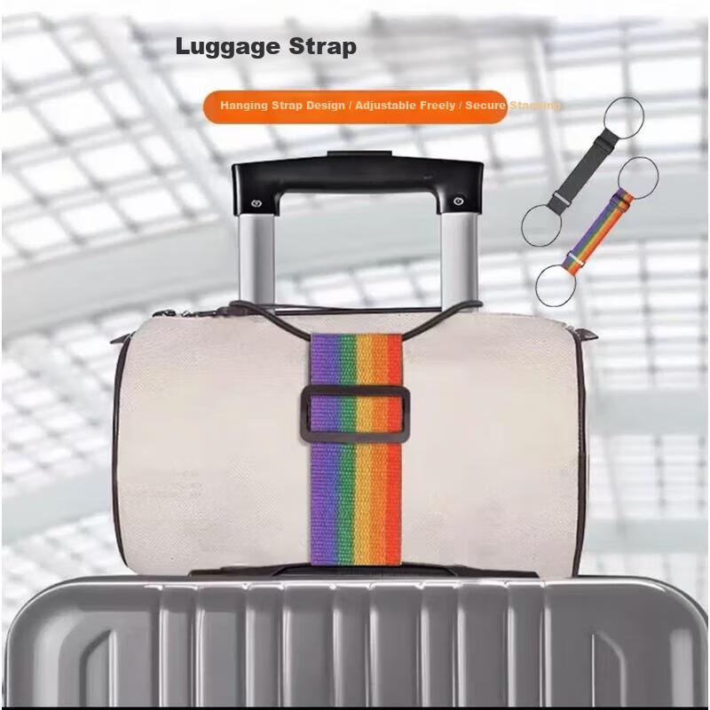 BWNK Gepäckgurt Set Regenbogenfarbe 2er-Pack für Koffer Rucksack Trolley Tasche Packband Bindegurte