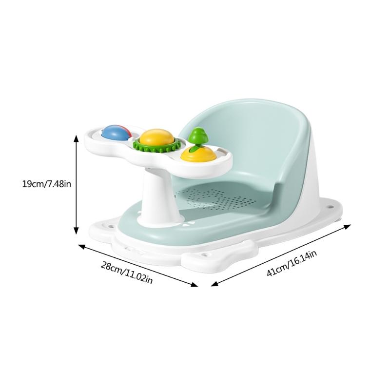 Infant Bathtub Seats for Sit-Up Bathing Baby Bath Seats with Bottom Suction Cups Provides Backrest Support Easy Remove