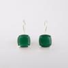 Green Onyx Gemstone 925 Sterling Silver Jewelry Handcrafted Earrings 1" For Gift EE-172-15