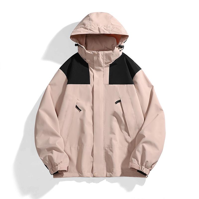 Jacket Outdoor Couple Color Matching Removable Cap Waterproof Windproof Jacket Youth Mountaineering Jacket