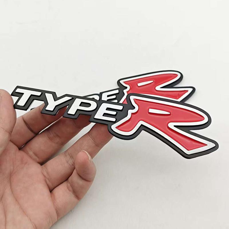 3D Metal Car Sticker Logo TypeR Badge Emblem For Honda CIVIC Type R FD2 FD FA 5 Mugen TypeR Racing Auto Styling Accessories