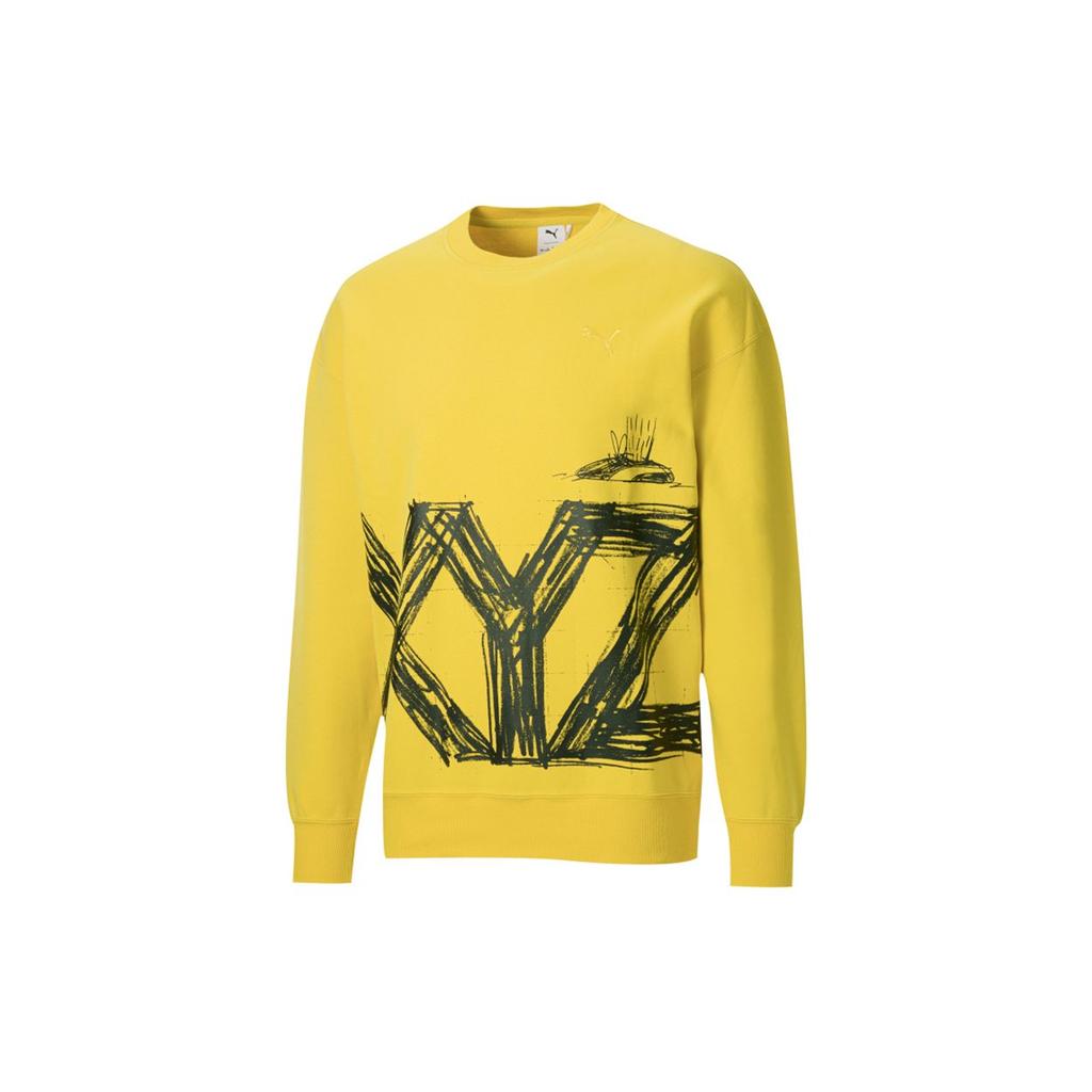 Puma X Michael Lau Kollaboration Lässiges Sport Rundhals-Sweatshirt Herren Tops Gelb 530358-79