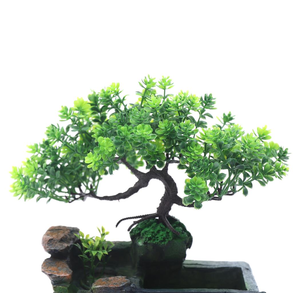 LED Desktop Water Fountain Waterfall Ornament W/ Pump Office Home Indoor Decor Rockery Ornament for Living Rooms, Study Rooms