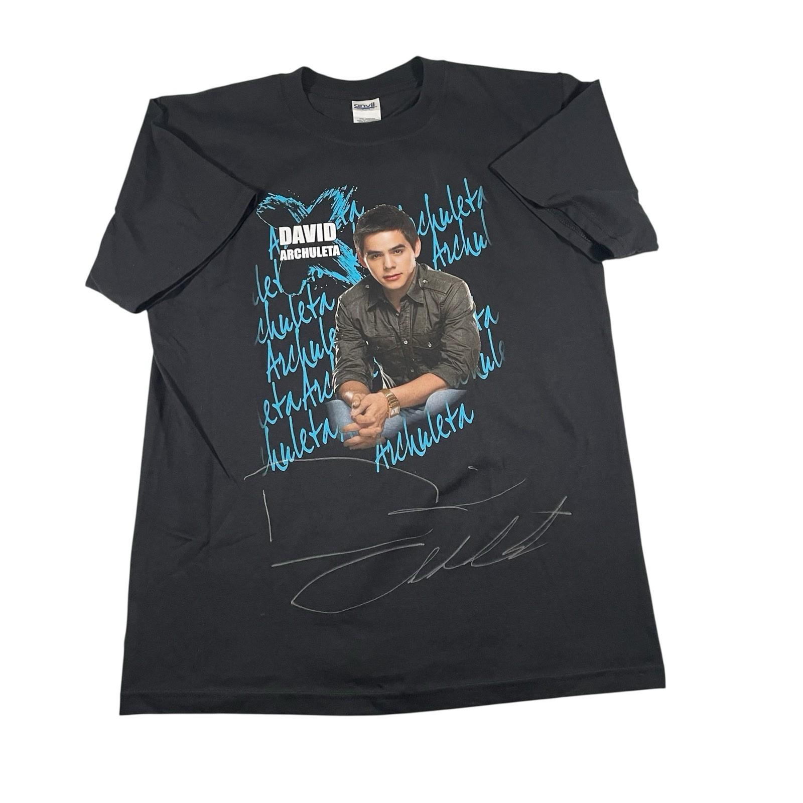 Y2K David Archuleta Signed T M 2009 Tour Graphic Autographed Mens Black Unisex T-Shirt S