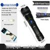 P50 Waterproof Zoomable Flashlight with Power Display and Multi-Function Lighting