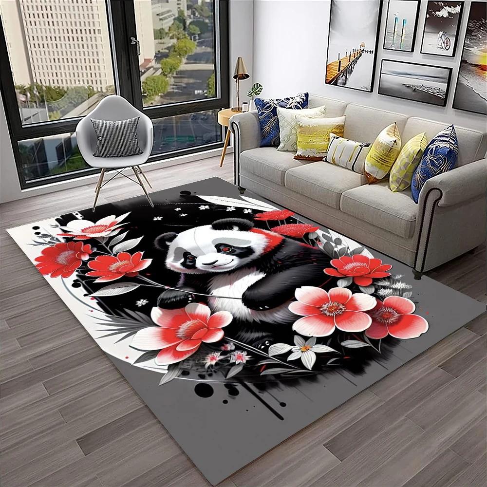 3D Cartoon Cute Panda Animal Child Play Carpet Rug for Home Living Room Bedroom Sofa Doormat Decor,Area Rug Non-slip Floor Mat