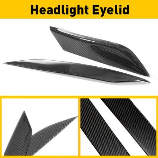 FOR NISSAN 2003-2009 350Z CARBON FIBER HEADLIGHT EYE LID EYELIDS COVER US New