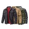 Jaquetas Masculinas Primavera Camisa de Flanela Forrada Shacket Casual Botão de Pressão Sobrecamisa Estilo Cowboy Ocidental Top de Alta Qualidade