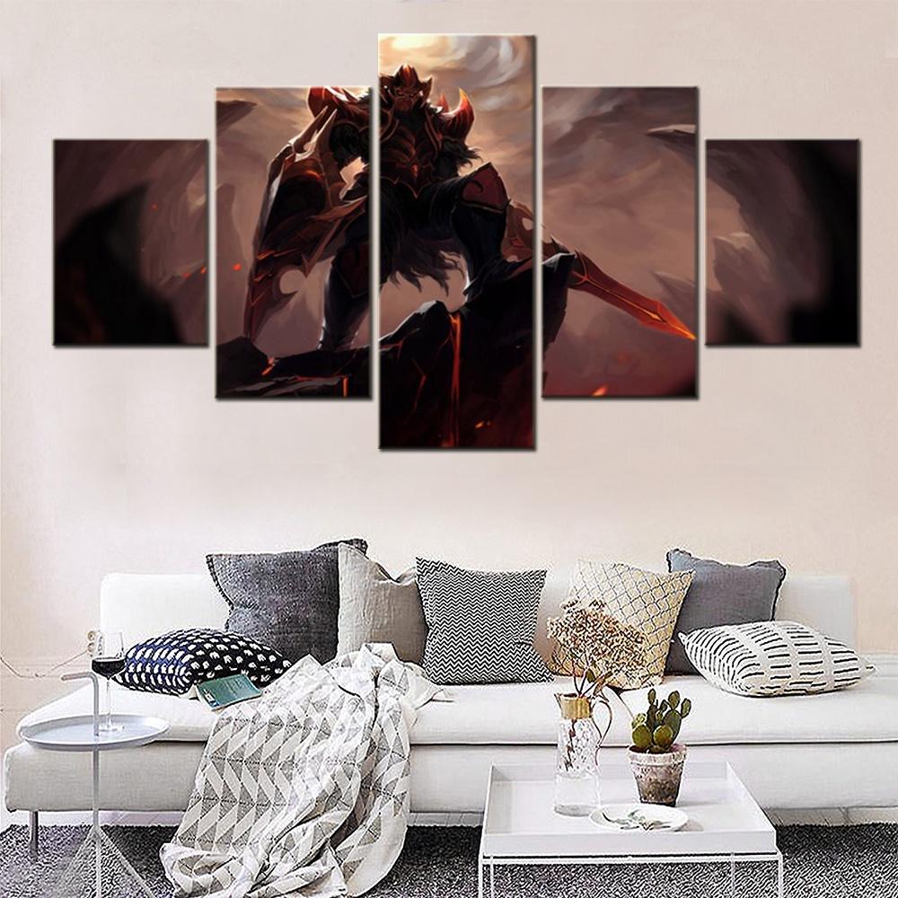

5 Pieces Canvas Wall Arts Poster Defense Of The Ancient Dota2 Game Wallpaper Home Decor Modular Picture Print Living Room Artwok 20x35 20x45 20x55cm