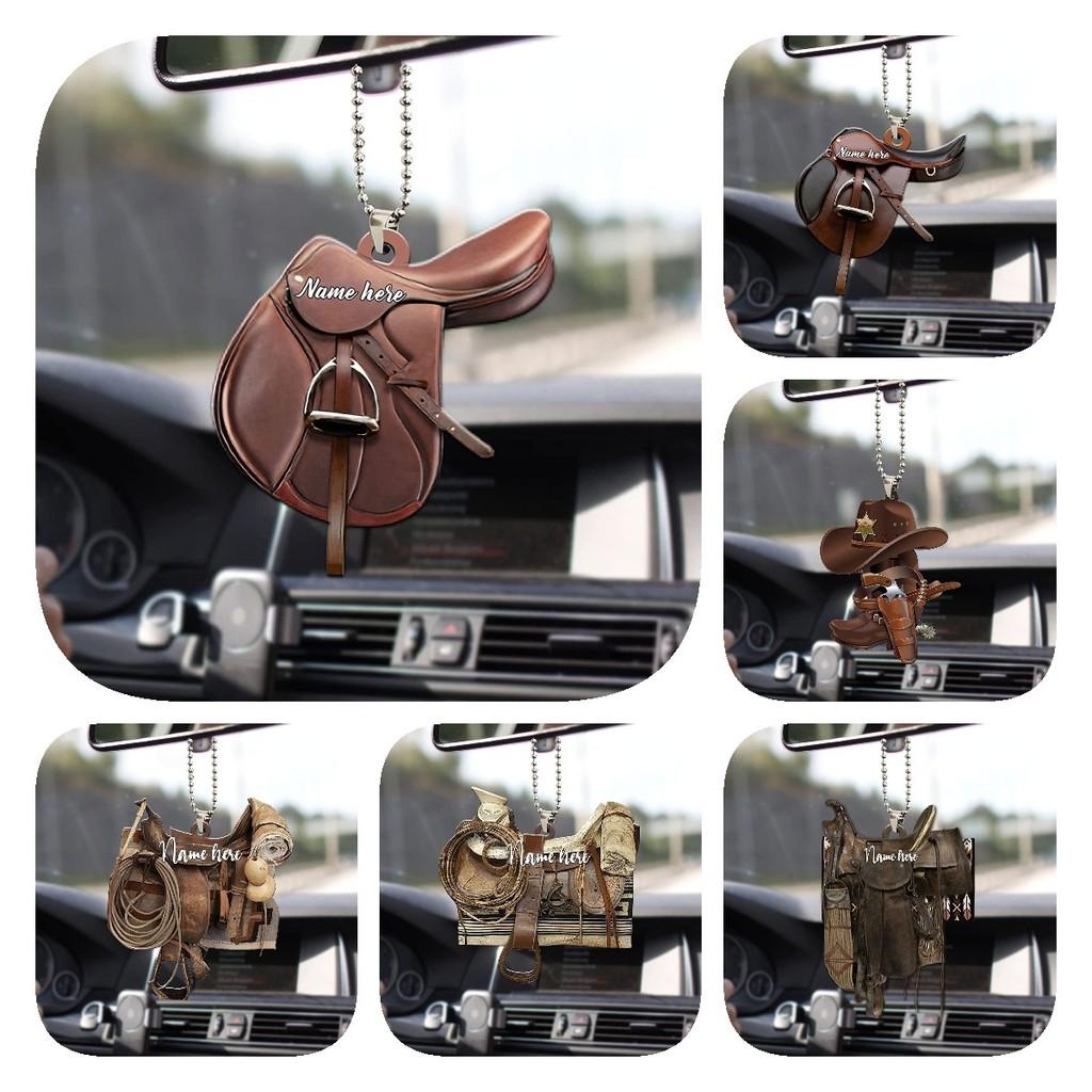Cowboy Hoodie Saddle Boot Car Rearview Mirror Accessories Car Gift Hangings