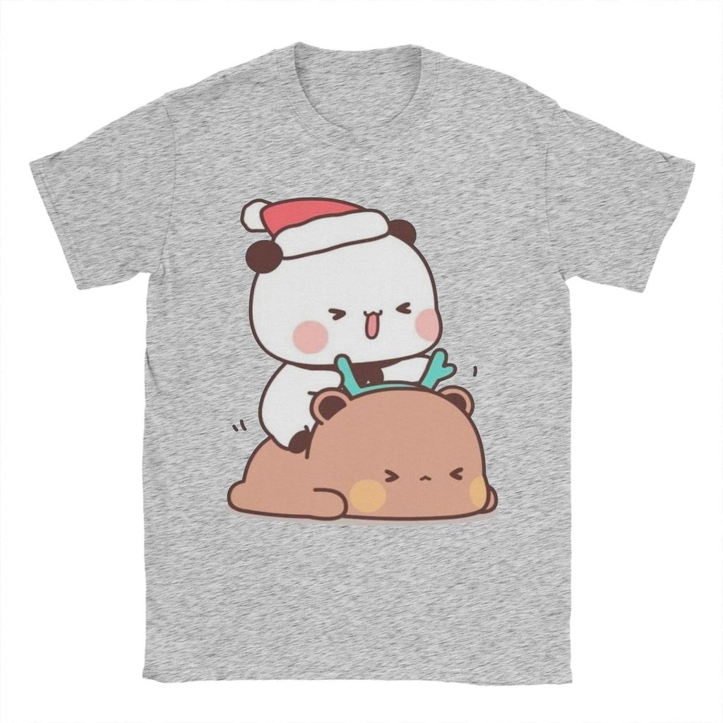 Męskie koszulki Bubu i Dudu Wesołych Świąt Bawełniana odzież Nowość Krótki rękaw Okrągły dekolt T-shirty Pomysł na prezent T-shirt