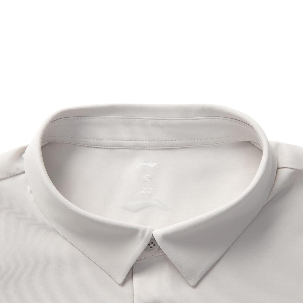 Li Ning Minimalist Versatile Letter Comfortable Casual Sports Polo Shirt Men Tops Static-Grey APLV171-5