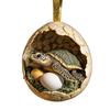 Christmas Ornament Acrylic Animal Egg Tree Pendant 2D Chicken Duck Turtle Eggshell Farm Decorations Holiday Gift for Family Friends