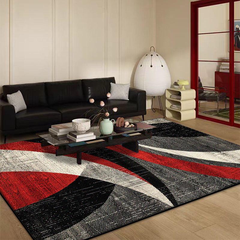 Red Geometry Abstract Carpet for Living Room Home Large Bedroom Decoration Rug Light Luxury Sofa Coffee Table Non-slip Floor Mat