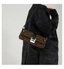 Niche leopard print underarm bag, fashionable retro high sense, commuting shoulder essential women's bag.