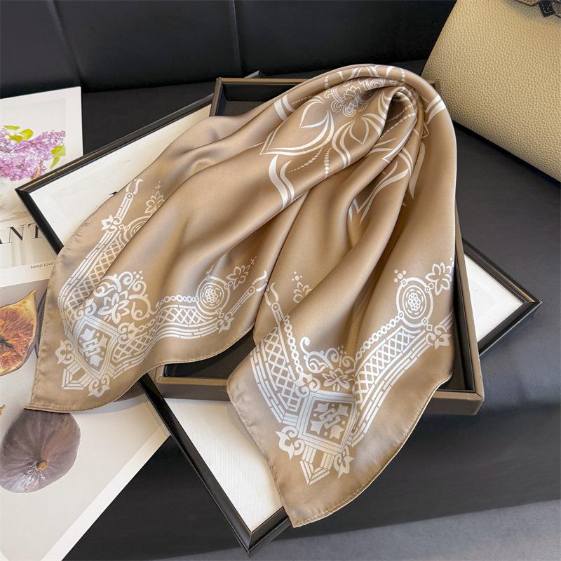 

Scarf Women s Hijab Silk Fashion Shawl Wraps Bandana Headband Ribbon Headscarf Handkerchief Luxury Brands Neckerchief Foulards F 70x70cm