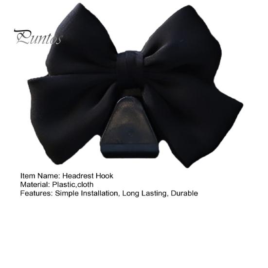 Car Headrest Hooks Purse Bag Hangers Universal Easy Installation Cute Bow Design Storage Hooks Auto Interior Decoration