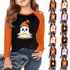 Kids Halloween Long Sleeve Round Neck T-Shirt with Fun Print for Boys and Girls