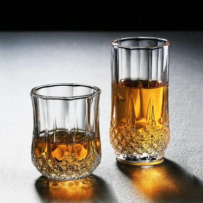 2pcs Set Drinkware 7.8oz/10.2oz/10.8oz/12.9oz Diamond Relief Wine Cup Party Multiple Wine Glasses Ins Style Glass Cold Drink Cup