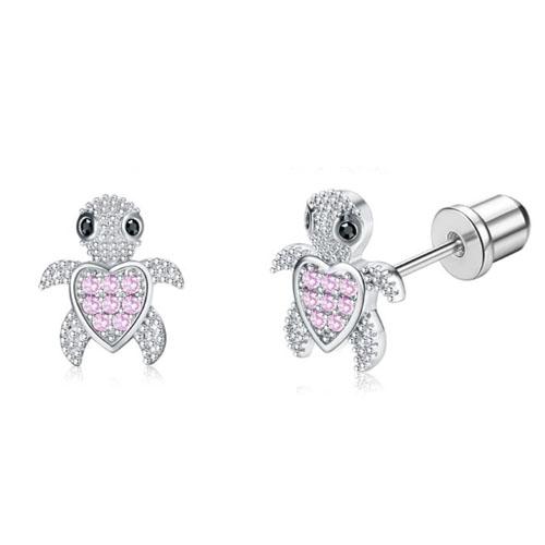 Bobisty Hypoallergenic Surgical Stainless Steel Earrings for Women Screw Back Earrings Cute Flower Butterfly Stud Hoop Earrings