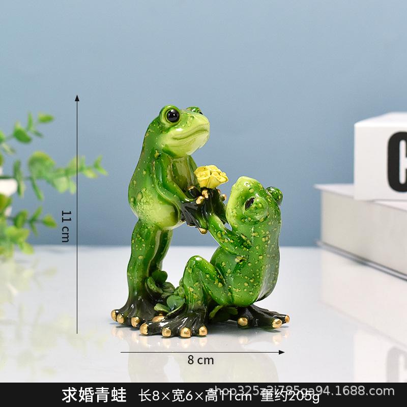 Nordic Yoga Frog Pastoral Animal Resin Crafts Abstract Yoga Frog Sculpture Cartoon Animal Living Room Ornaments Home Decoration
