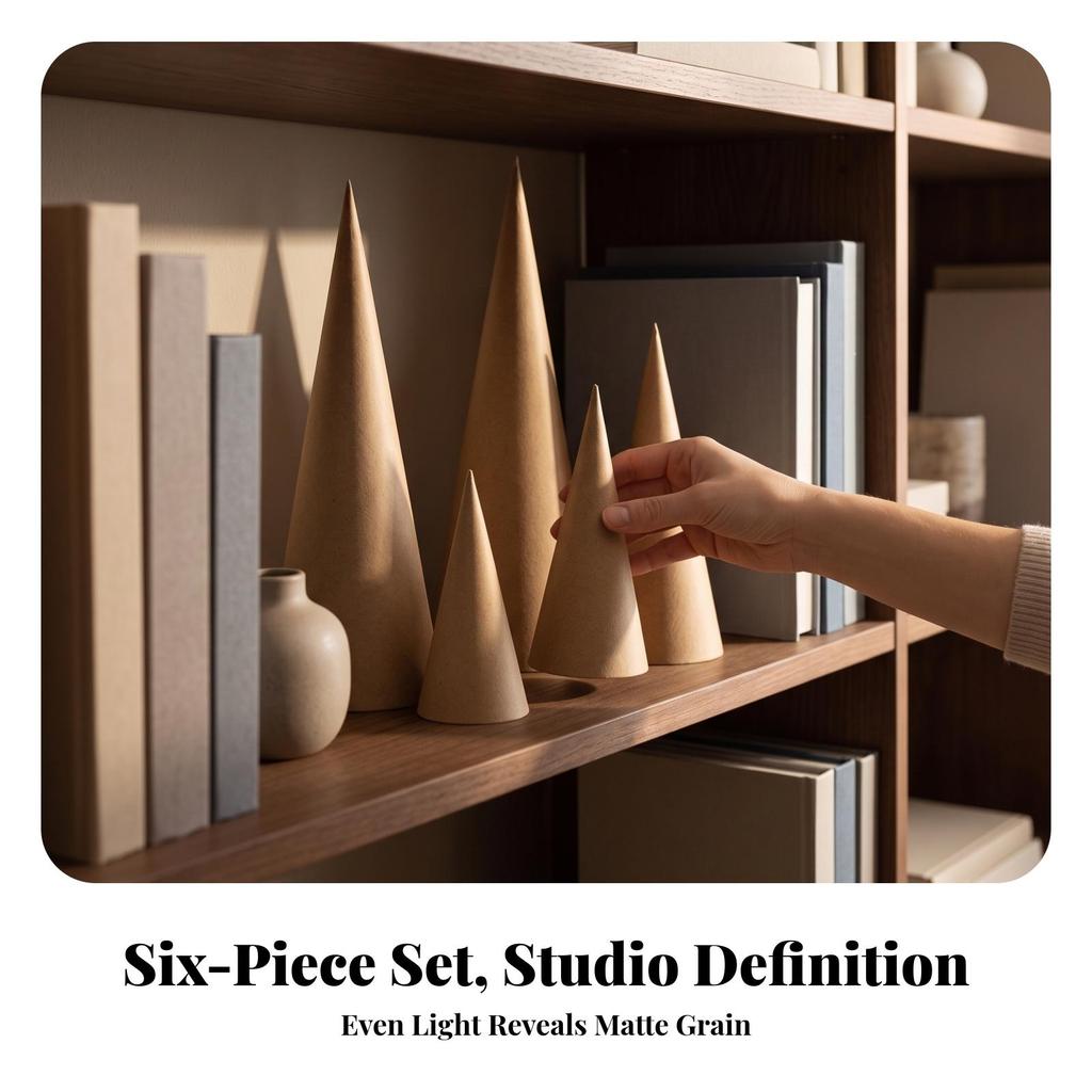 6 Stück Kraftpapier-Weihnachtsbäume Minimalistisch Glatt Rustikal für Party-Dekorationen