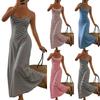Ärmelloses gestreiftes Maxikleid für Damen, lässiges langes Tank-Kleid mit U-Ausschnitt und lockerer Passform für den Alltag