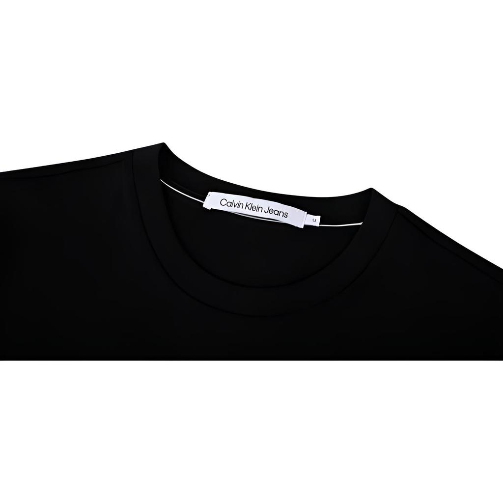 Calvin Klein Layered Reflective Letter Print Slim Fit Short Sleeve T-Shirt Men Tops Space-Black J325512-BEH