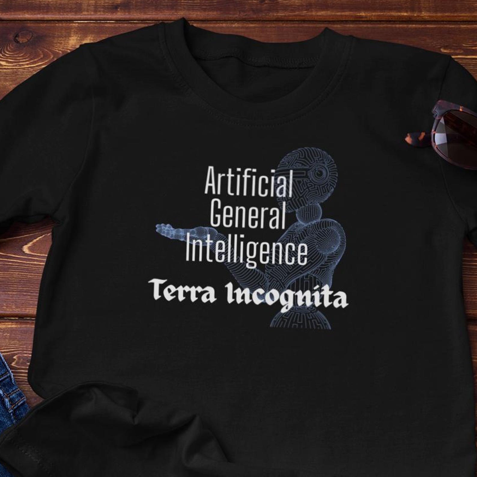 Футболка с ИИ - Неопределенное будущее - Terra Incognita | Хлопковая футболка S