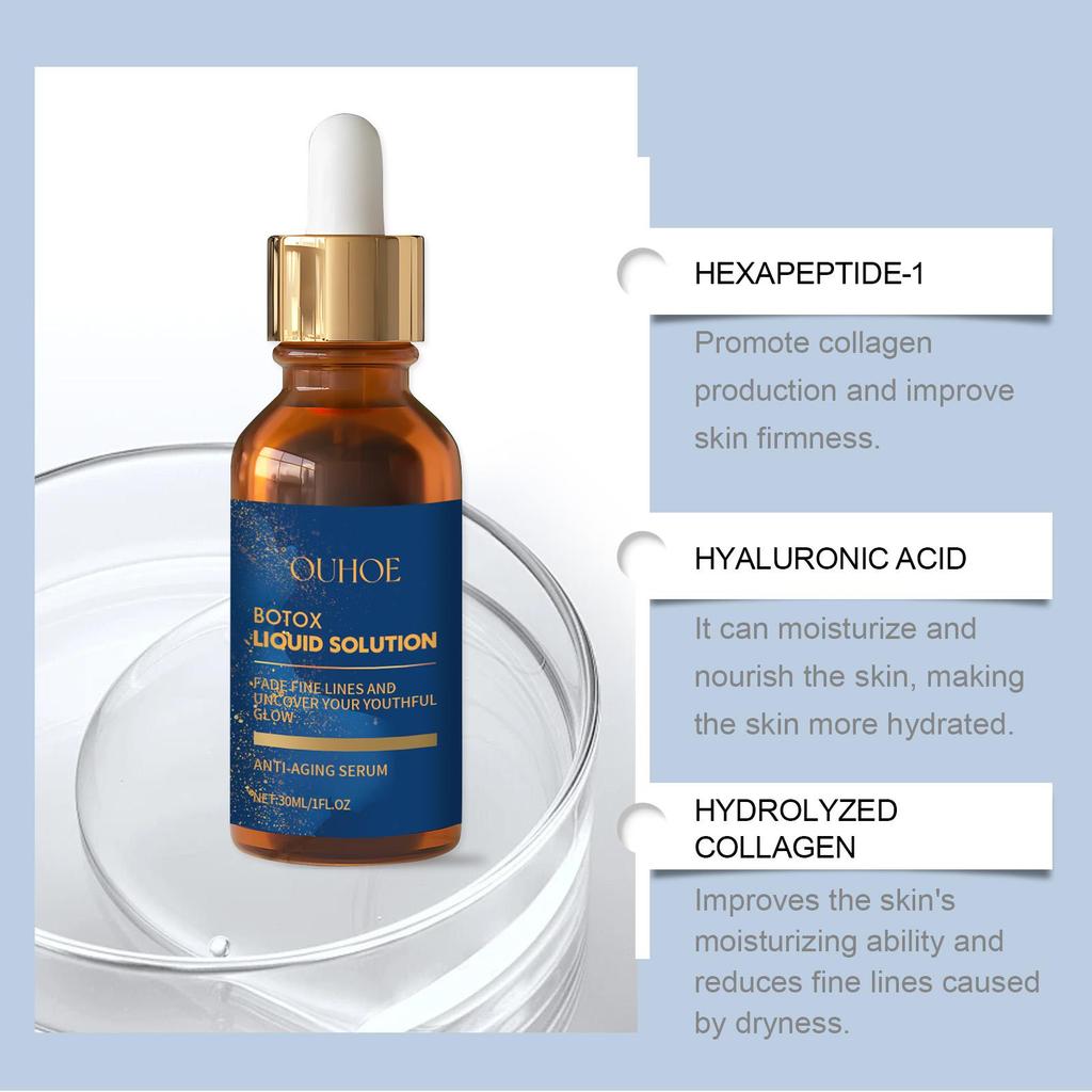 OUHOE Moisturizing Anti-Wrinkle Facial Serum 30ml Reduces fine lines, firms and smooths skin, and hydrates.