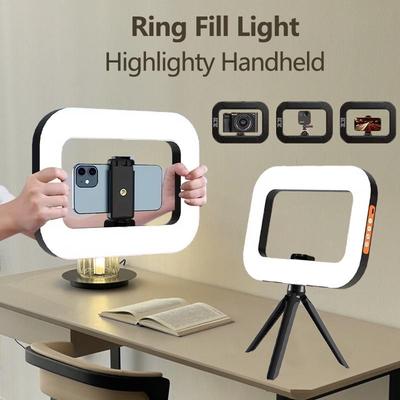 Rechargeable LED Selfie Ring Light with Adjustable Brightness for Phone Video Live Streaming Makeup Photography Desktop Fill Light