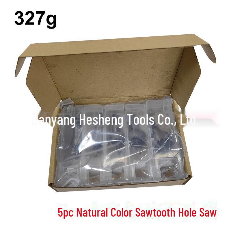 5-Piece High-Speed Steel Sawtooth Hole Opener Drill Bit Set for Aluminum and Iron Plates - 16mm, 20mm, 25mm, 30mm