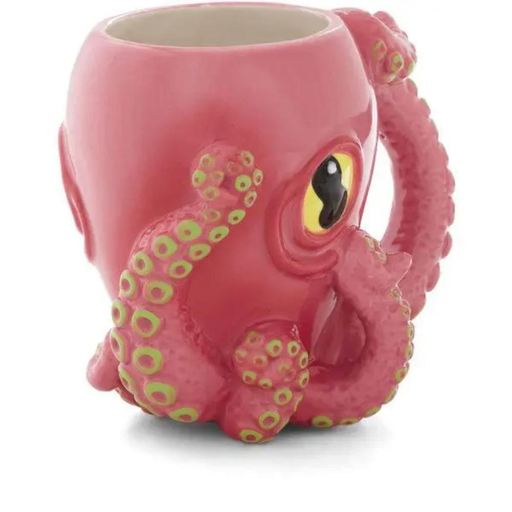 

Забавная розовая керамическая кофейная кружка в виде осьминога с ручкой-щупальцем, ручной работы, новинка, 3D фарфоровые кофейные чашки, персонализированные подарки, 450 мл 401-500ml