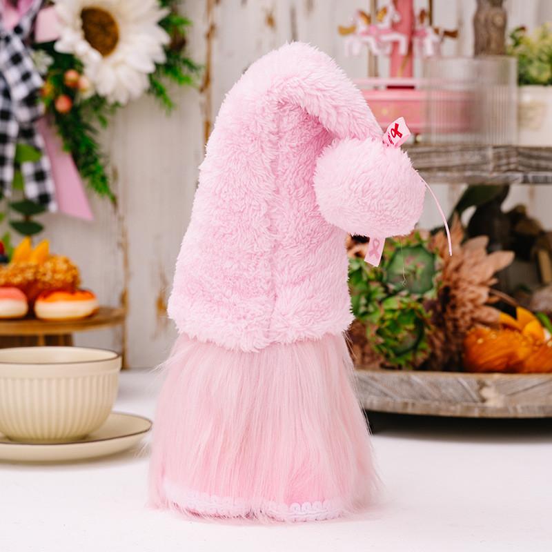 Rudolf Pink Unique Gnome Plush Doll Decorative Piece For Elegant Holiday Home Accents