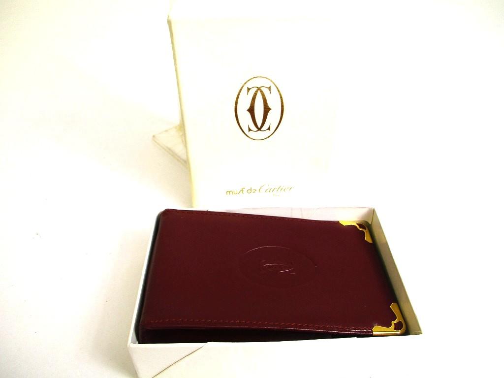 Authentic Cartier Must De Cartier Bordeaux Leather Cigarette Case #b326  Open box